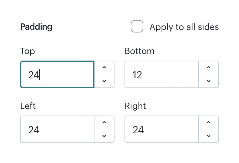 Mailchimp — Input number component
