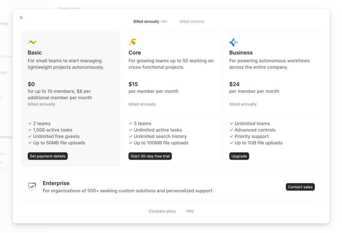Height — Pricing section component