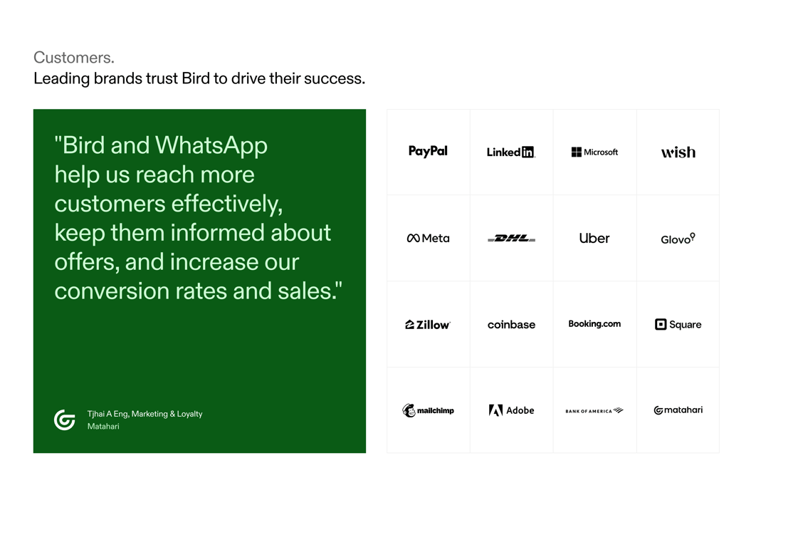Bird — Social proof component