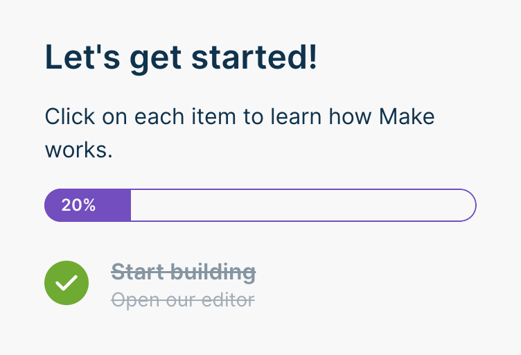 Make — Progress indicator component
