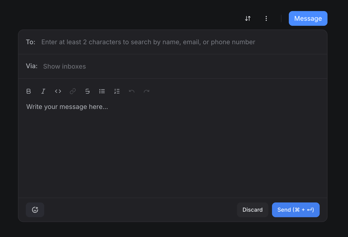 Chatwoot — Rich text editor component