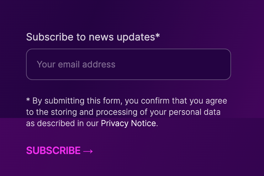 Make — Newsletter signup form component