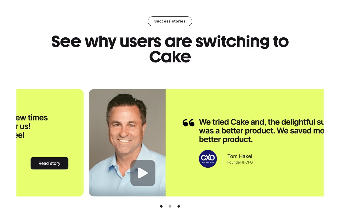 Cake — Slideshow component