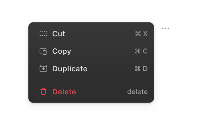 Cron — Dropdown menu component