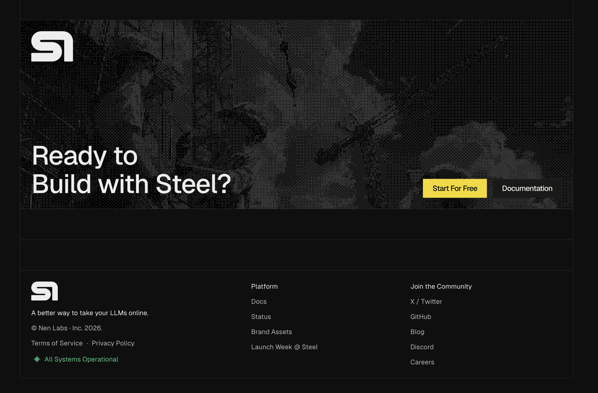 Steel — Footer component