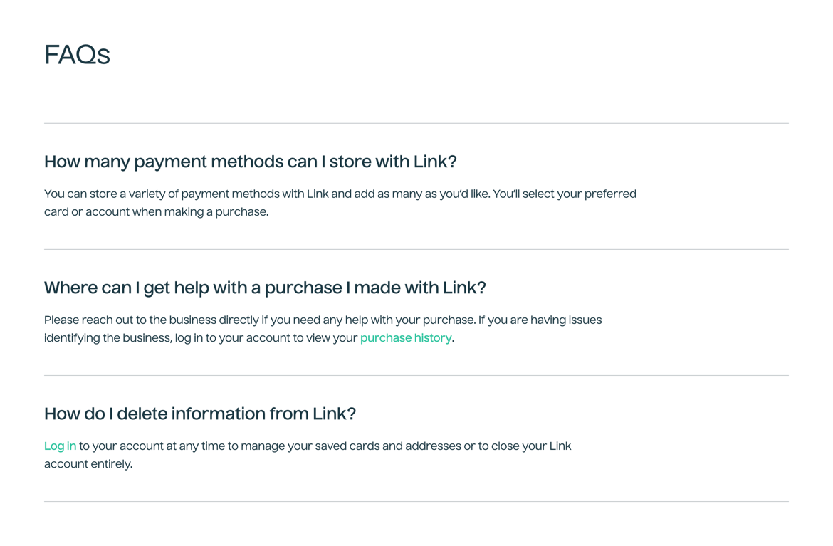Link — FAQ component