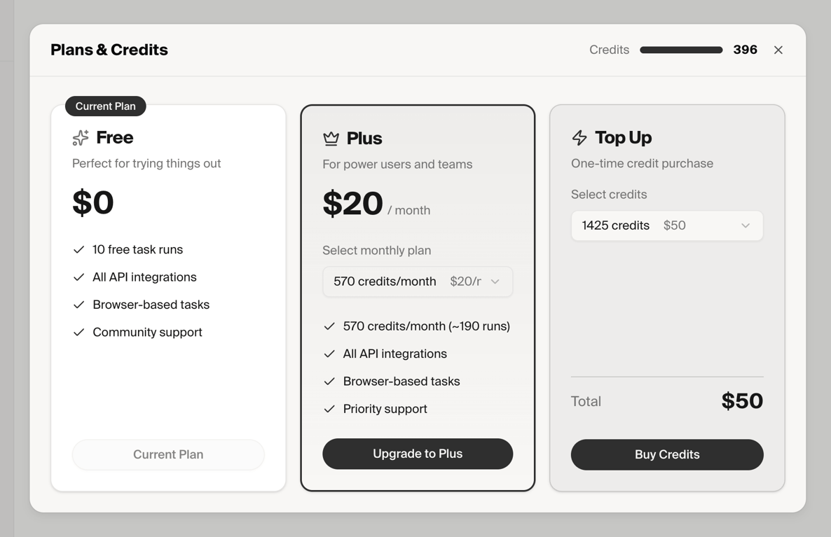 Twin — Pricing section component