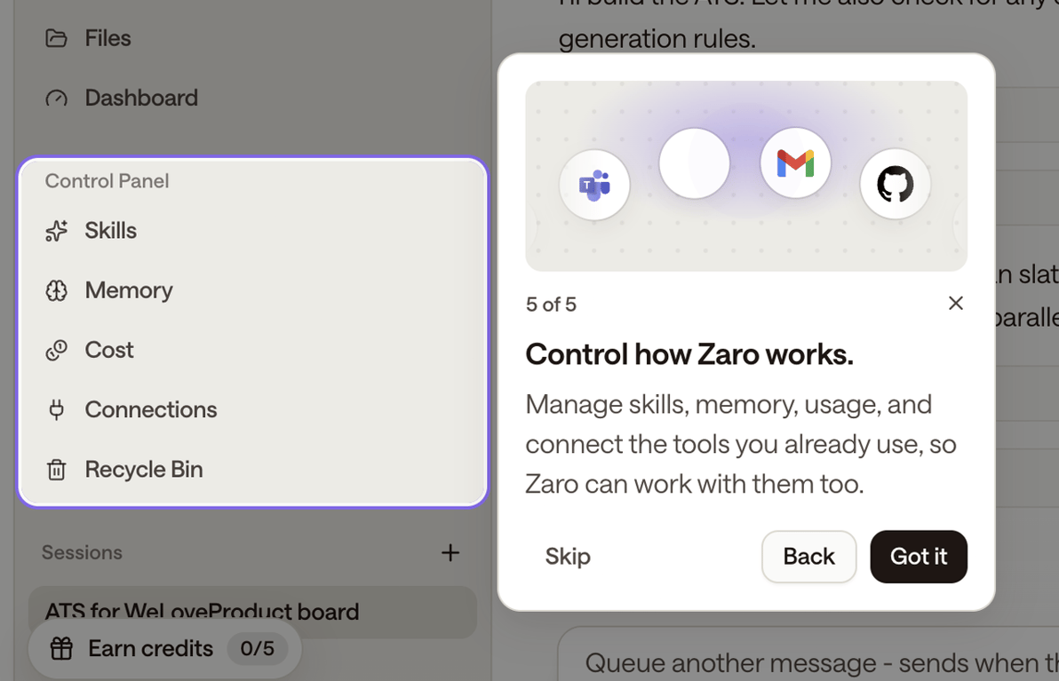 Zaro — Coachmark component
