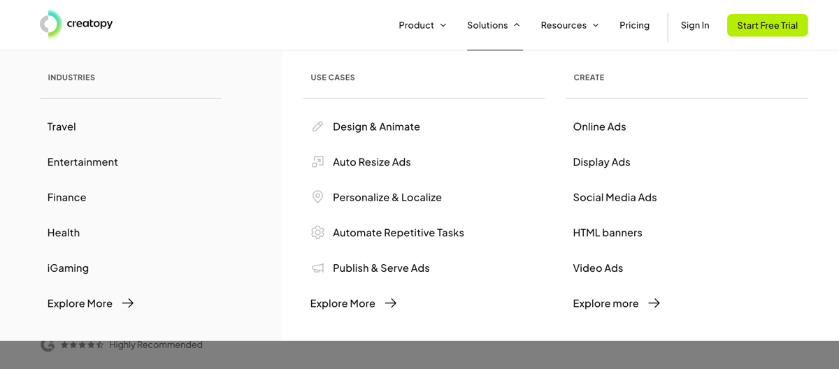 Creatopy
				flyout menu ui component