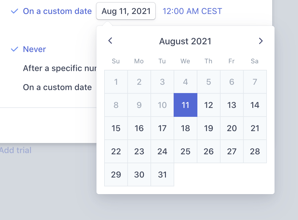 Stripe
				input date ui component