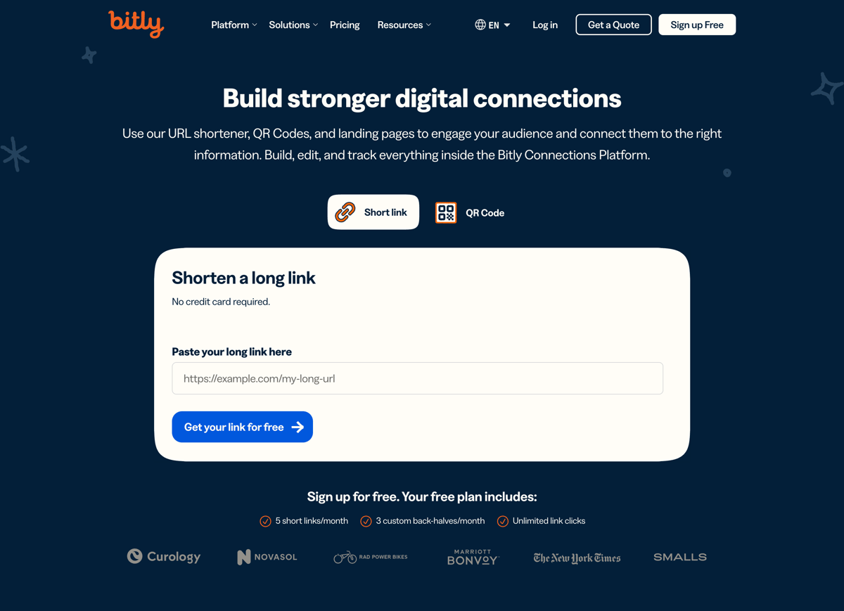 Bitly
				hero section ui component