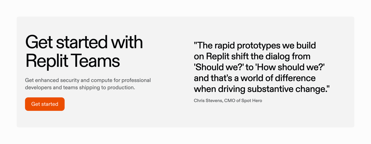 Replit
				testimonial ui component