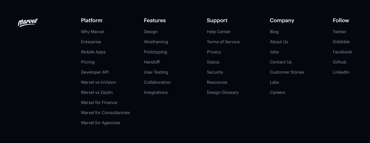 Marvel
				footer ui component