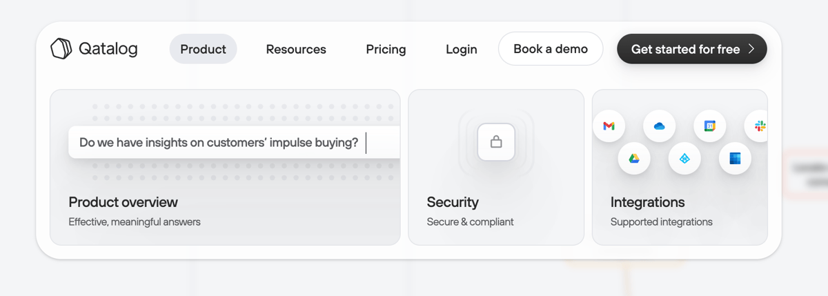 Qatalog
				flyout menu ui component