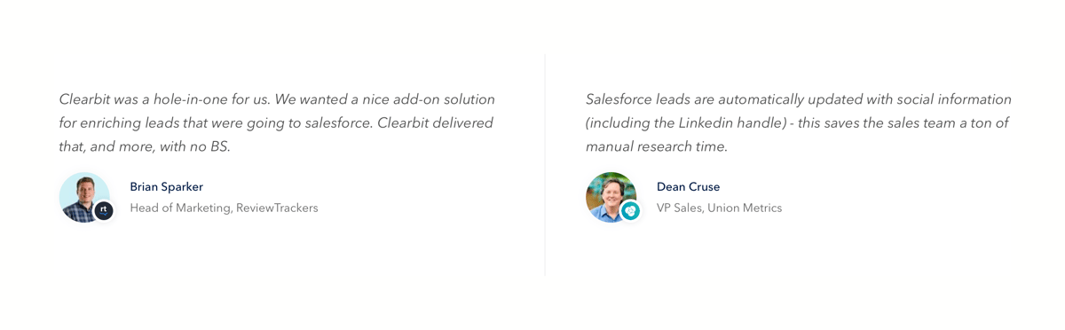 Clearbit
				testimonial ui component
