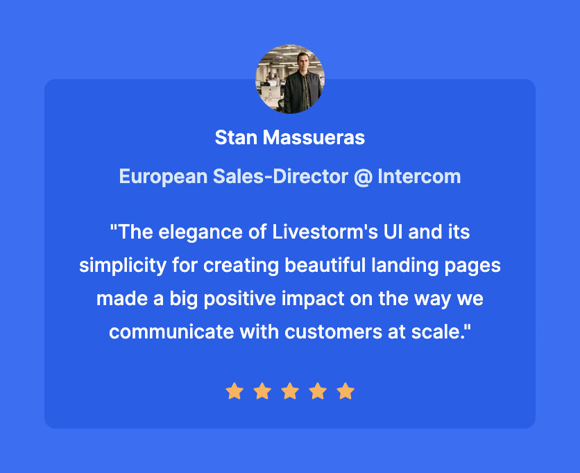 Livestorm
				testimonial ui component
