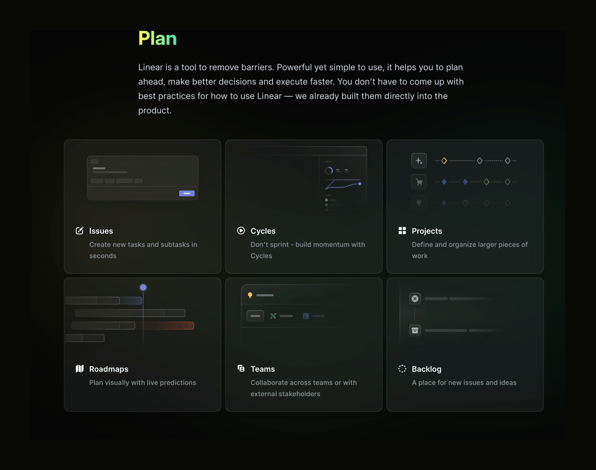 Linear
				bento box ui component