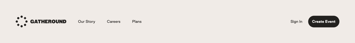 Gatheround
				horizontal navigation ui component