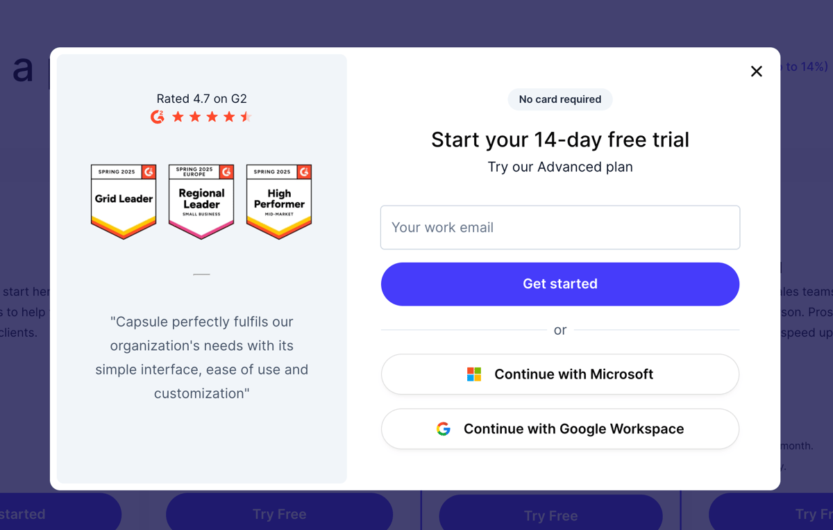 Capsule
				modal ui component