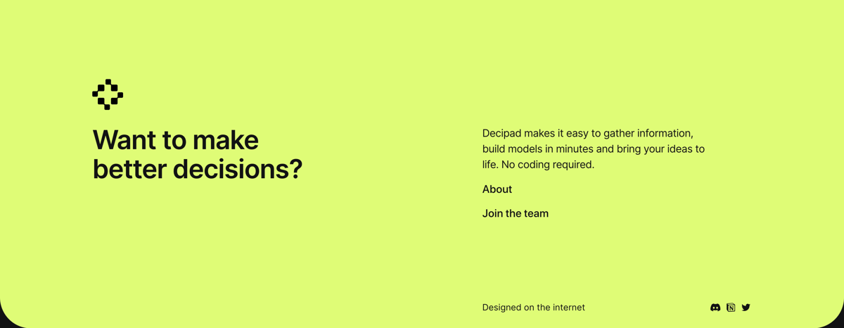 Decipad
				footer ui component
