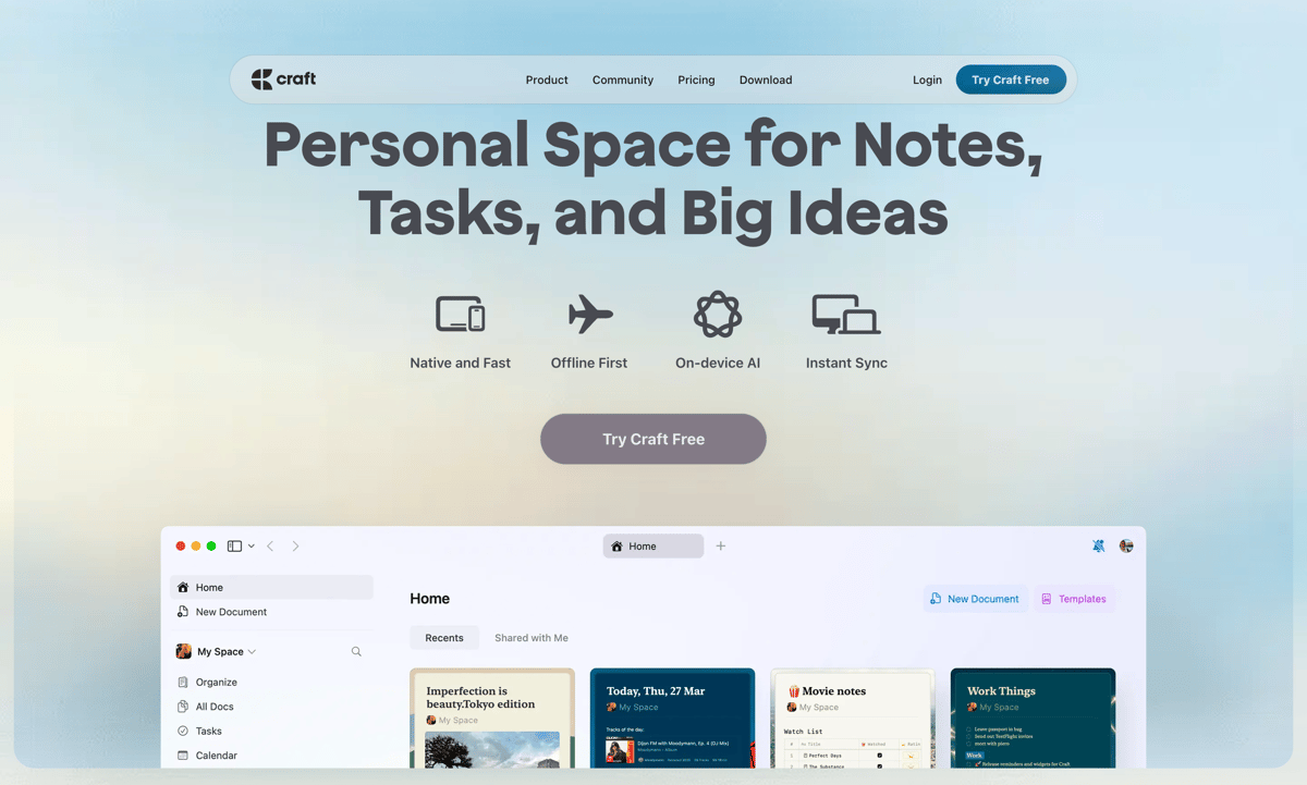 Craft
				hero section ui component