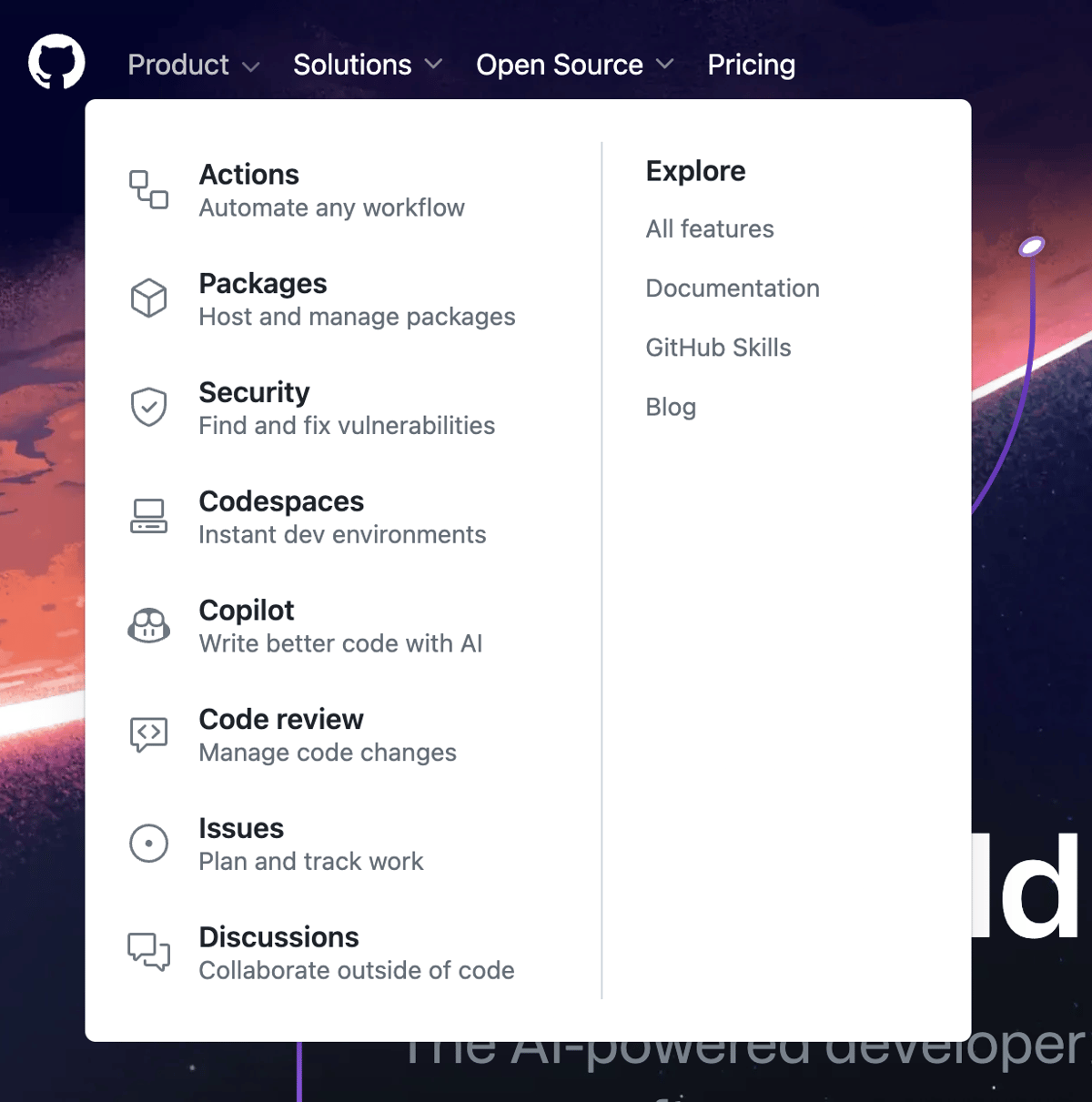 Github
				flyout menu ui component
