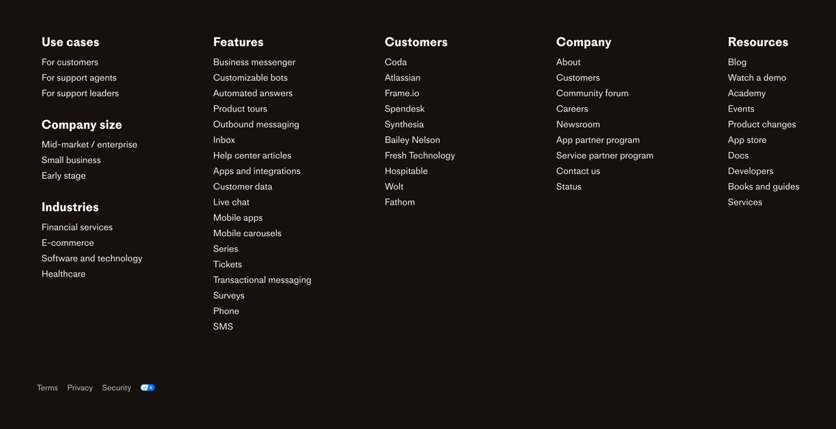 Intercom
				footer ui component
