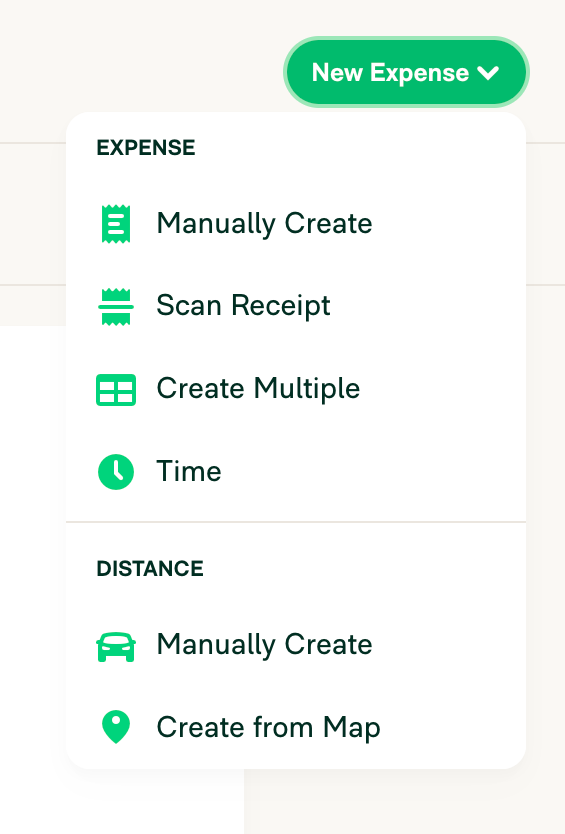 Expensify
				dropdown menu ui component