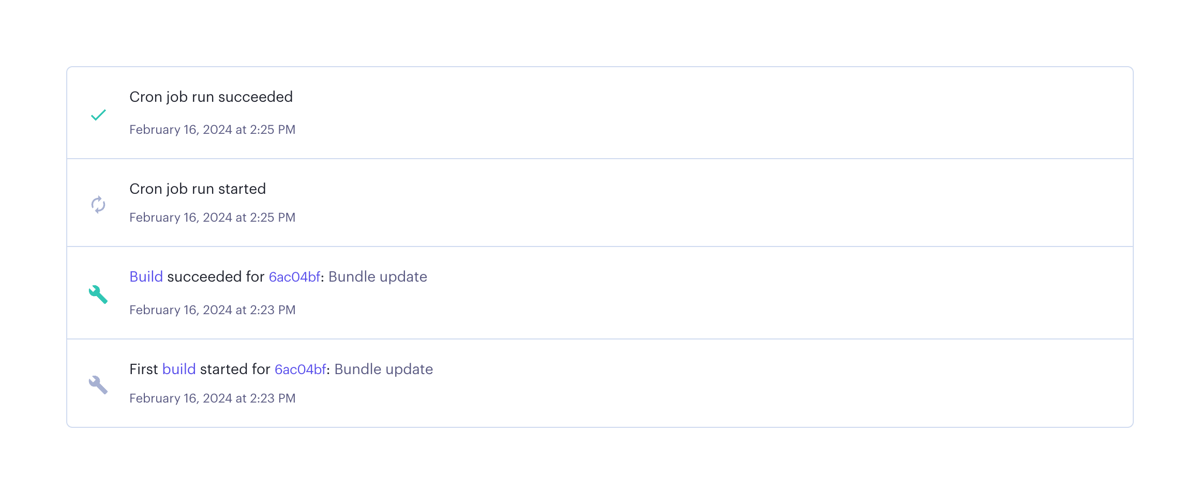 Render
				timeline & history ui component