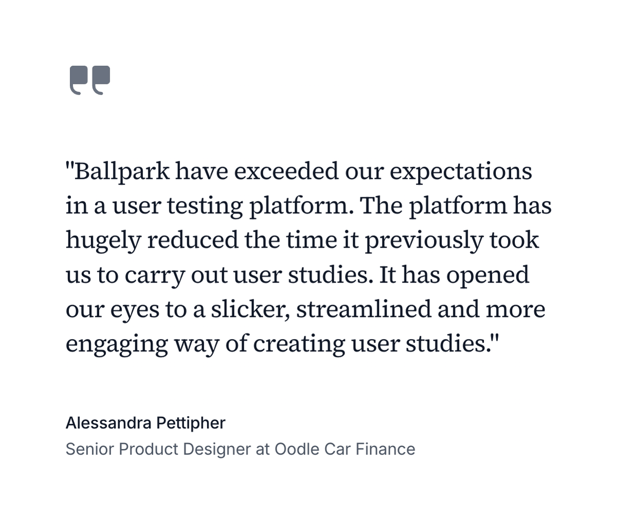 Ballpark
				testimonial ui component