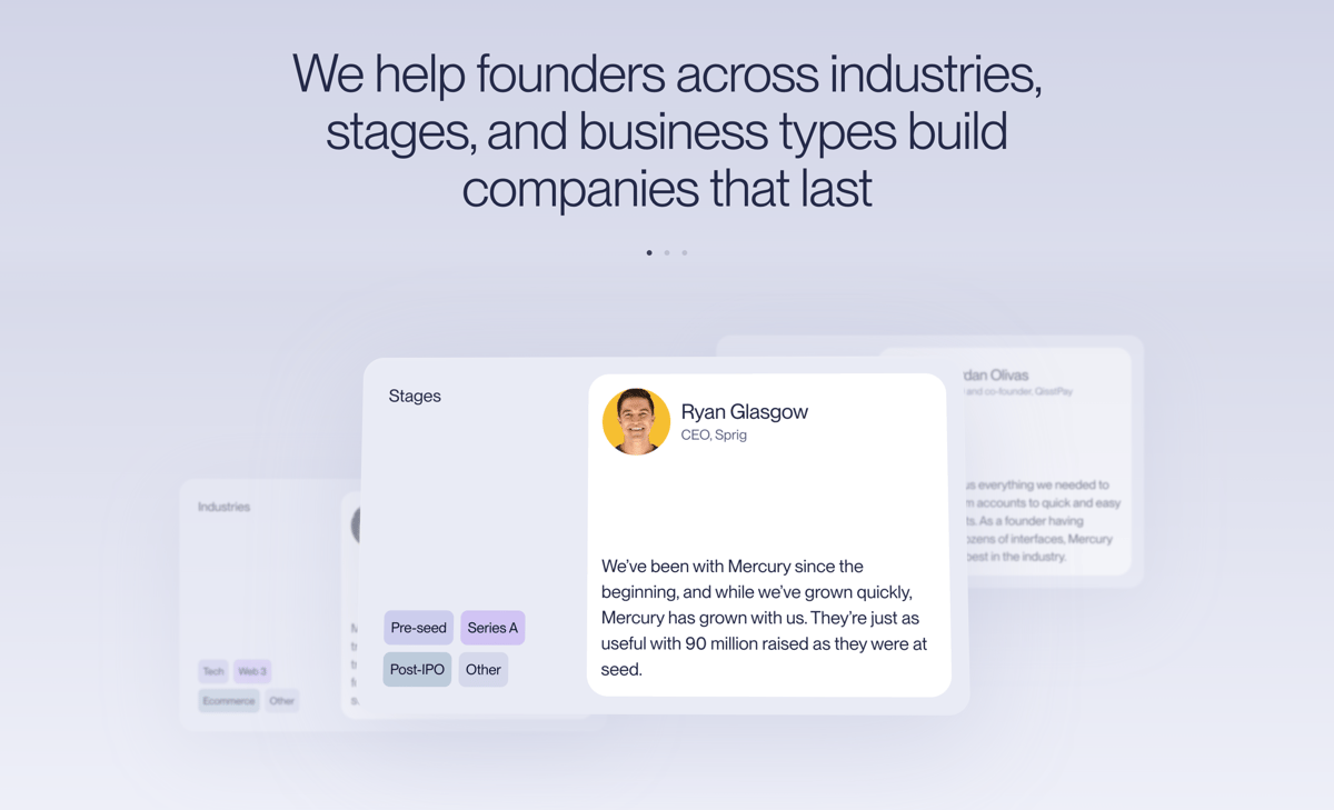 Mercury
				testimonial ui component