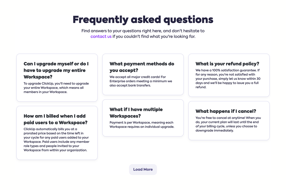ClickUp
				faq ui component