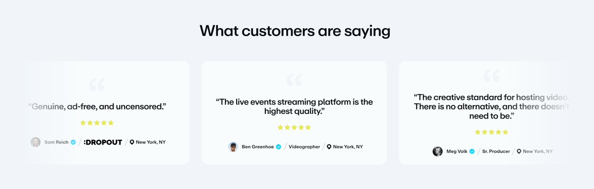 Vimeo
				testimonial ui component