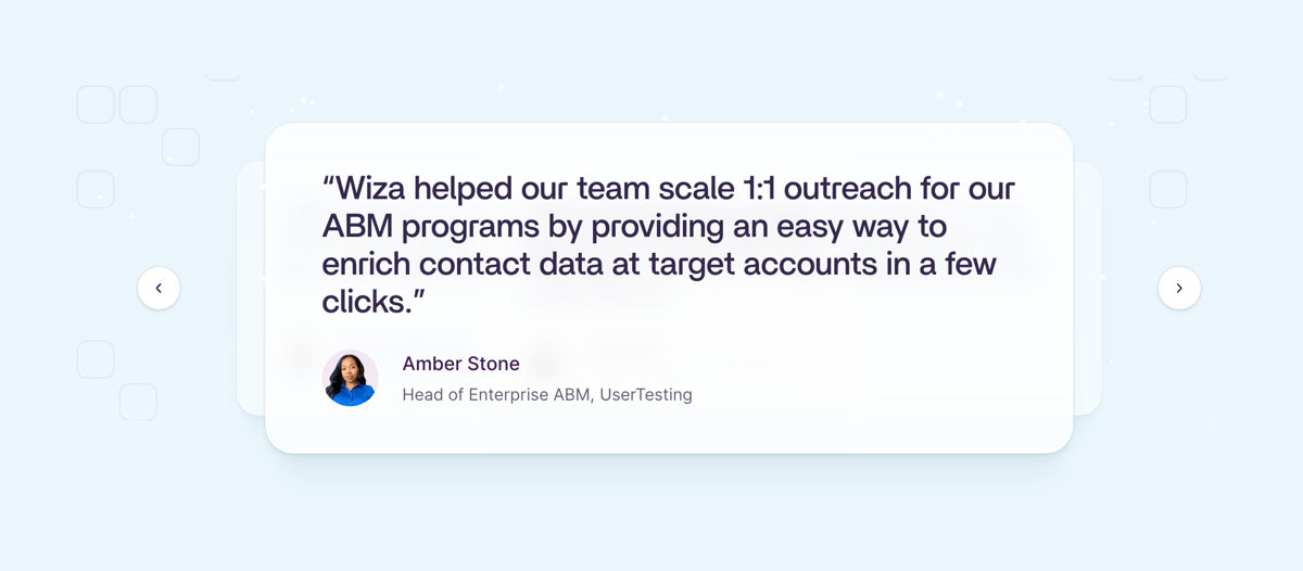 Wiza
				testimonial ui component