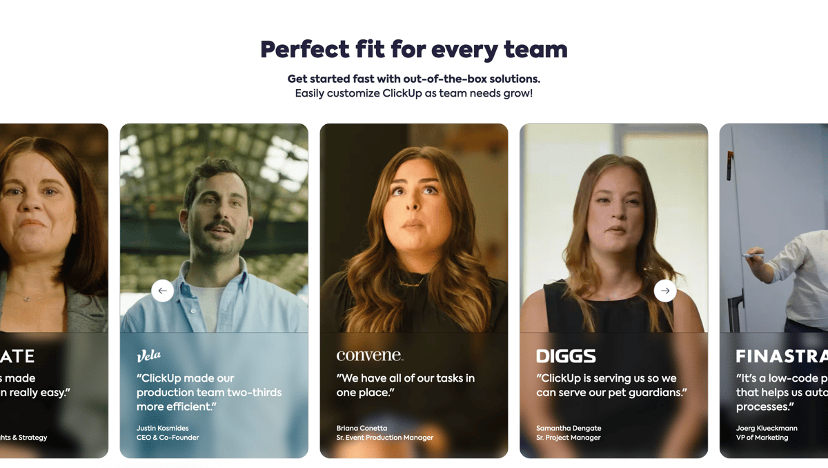 ClickUp
				testimonial ui component