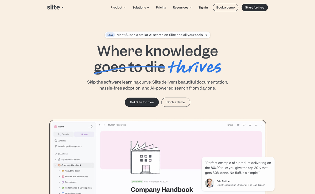 Slite
				hero section ui component
