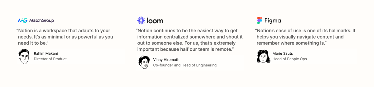 Notion
				testimonial ui component