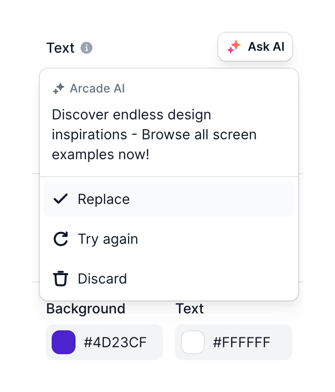 Arcade
				artificial intelligence ui component