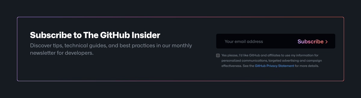 Github
				newsletter signup form ui component