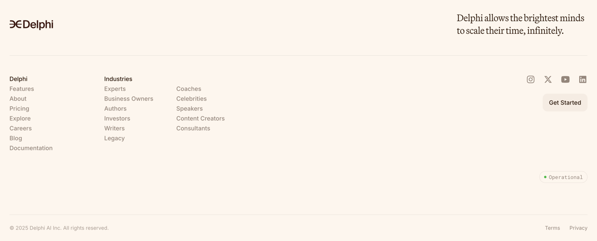 Delphi
				footer ui component
