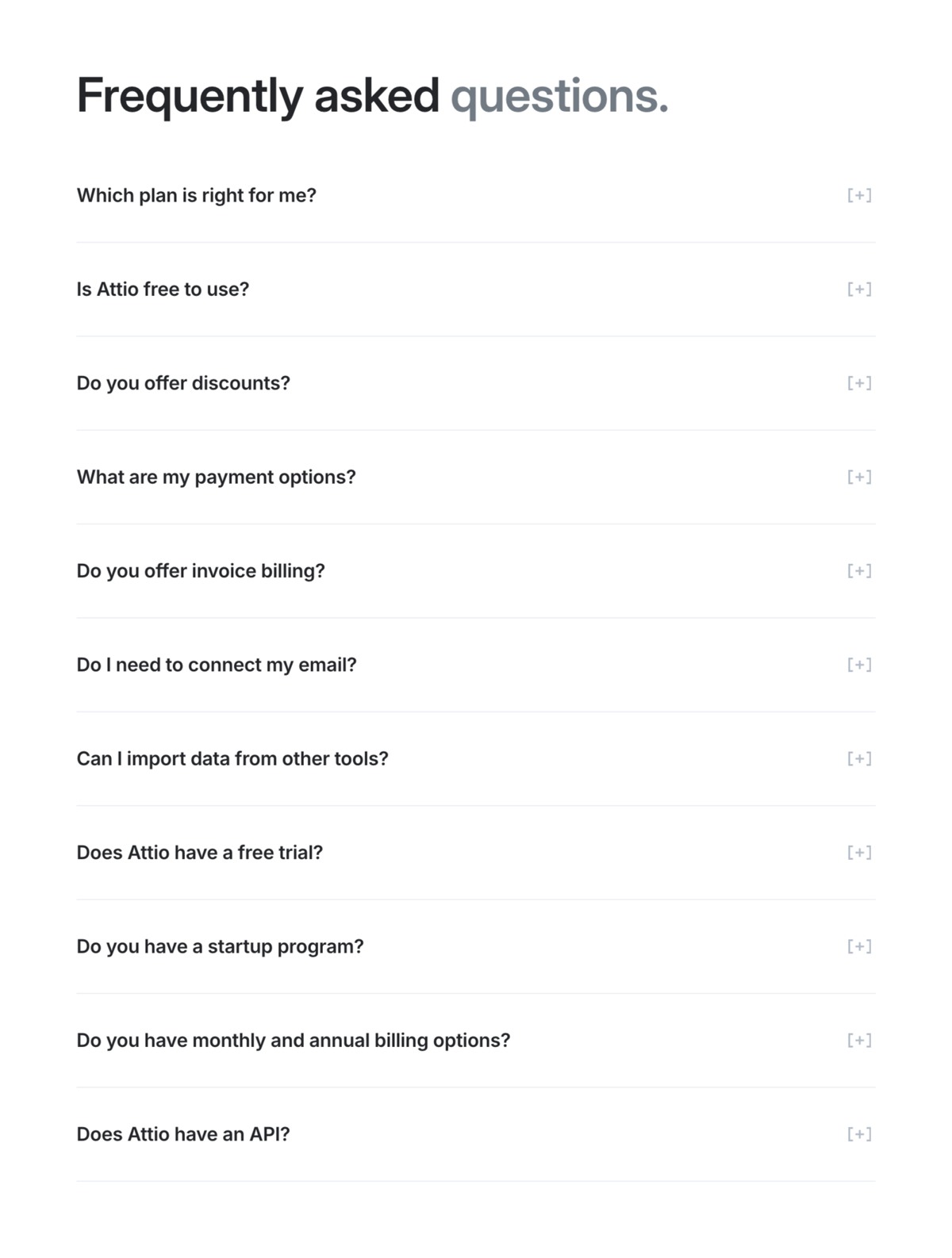 Attio
				faq ui component