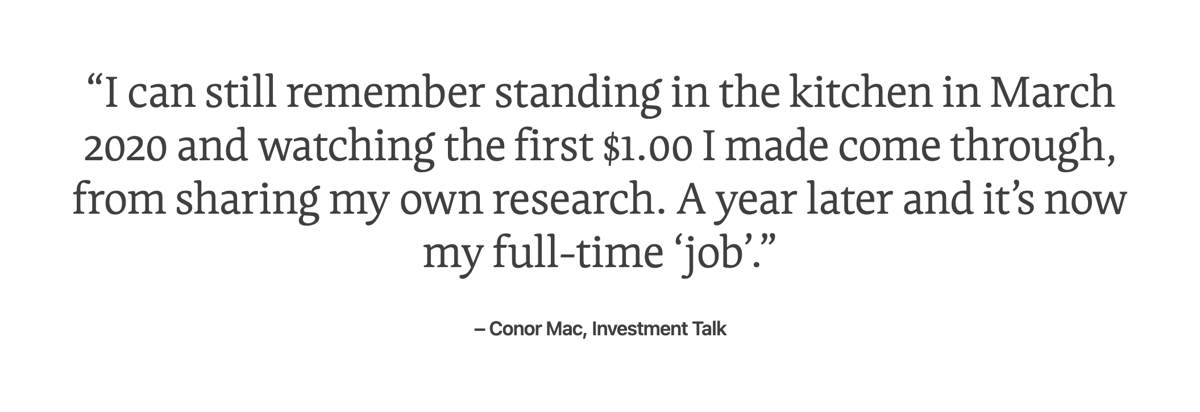 Substack
				testimonial ui component