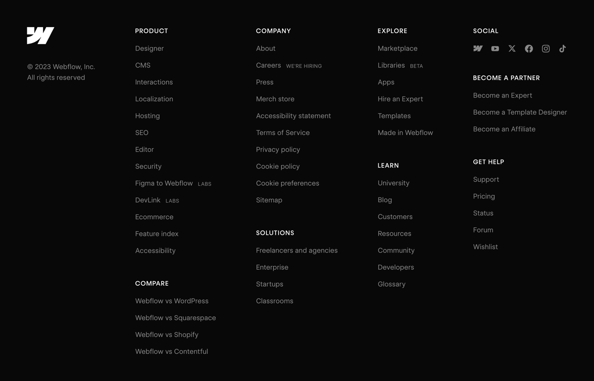 Webflow
				footer ui component
