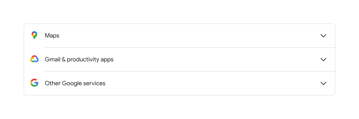 Google Account
				accordion ui component