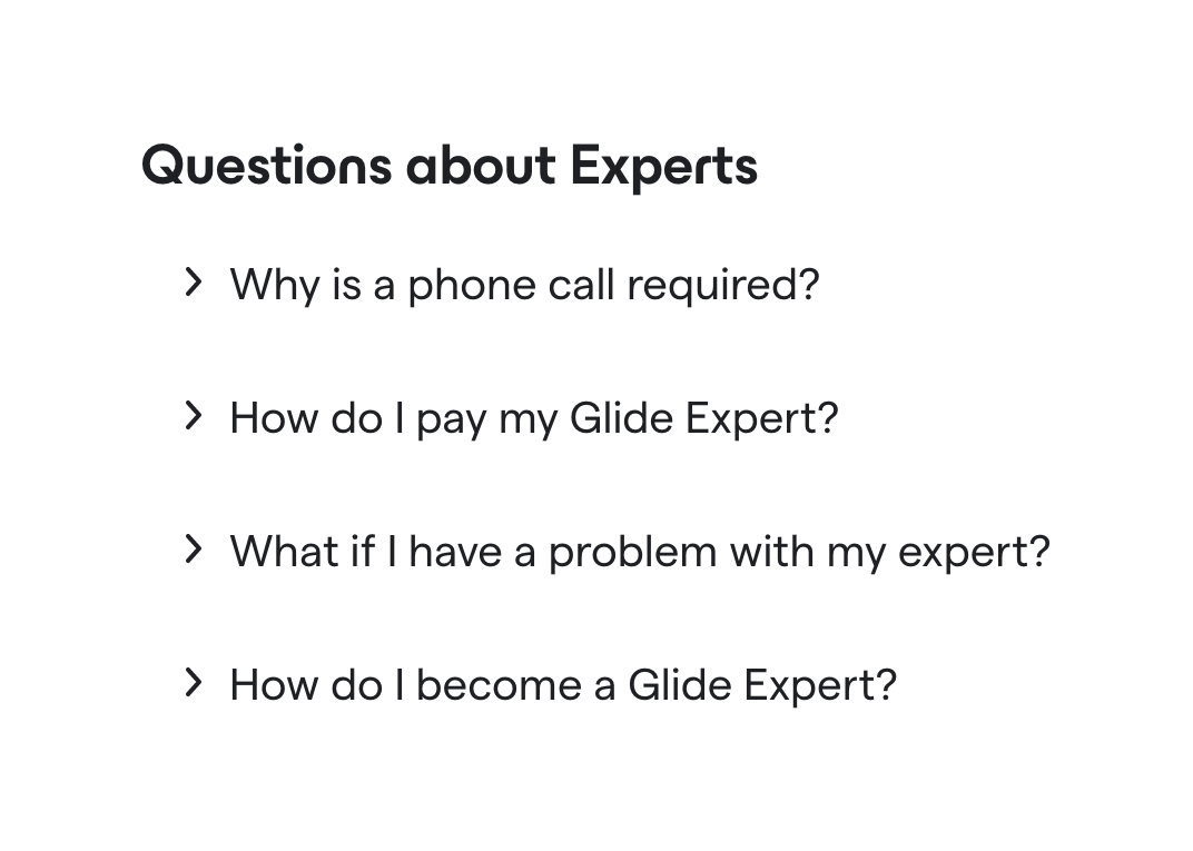 Glide
				faq ui component