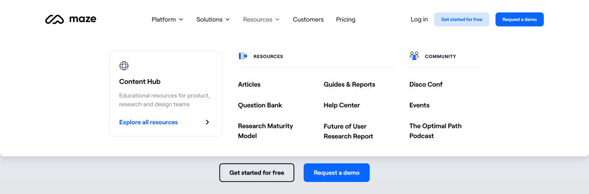 Maze
				flyout menu ui component
