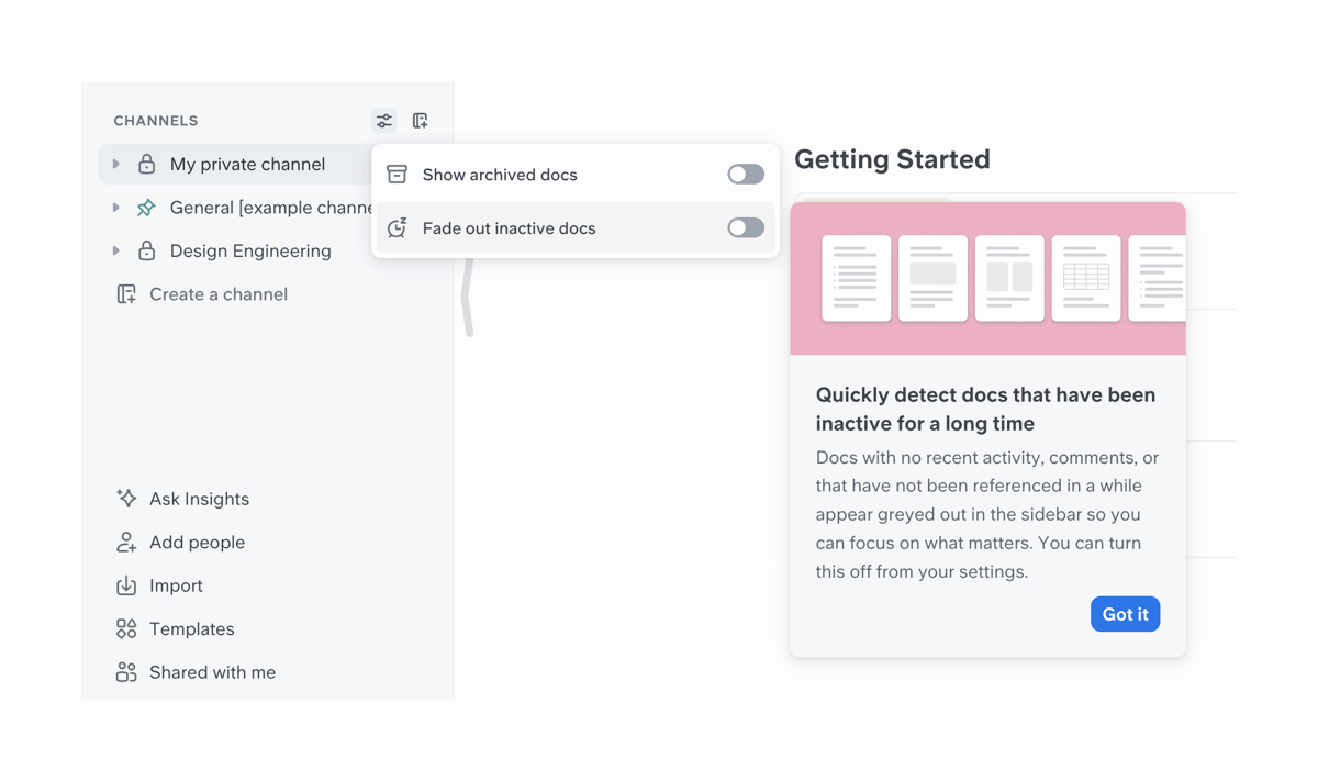 Slite
			onboarding ui component