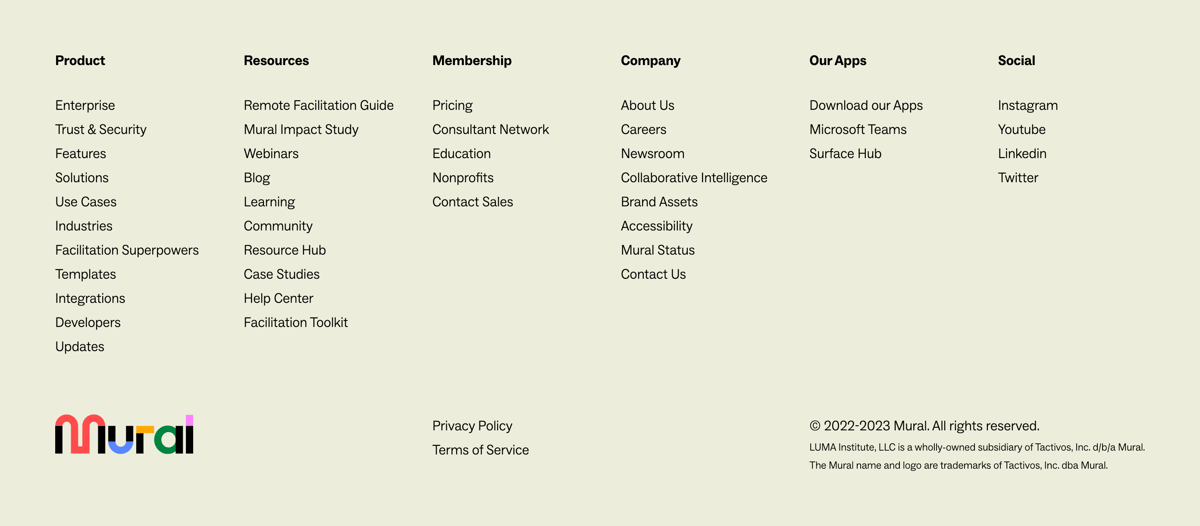 Mural
				footer ui component
