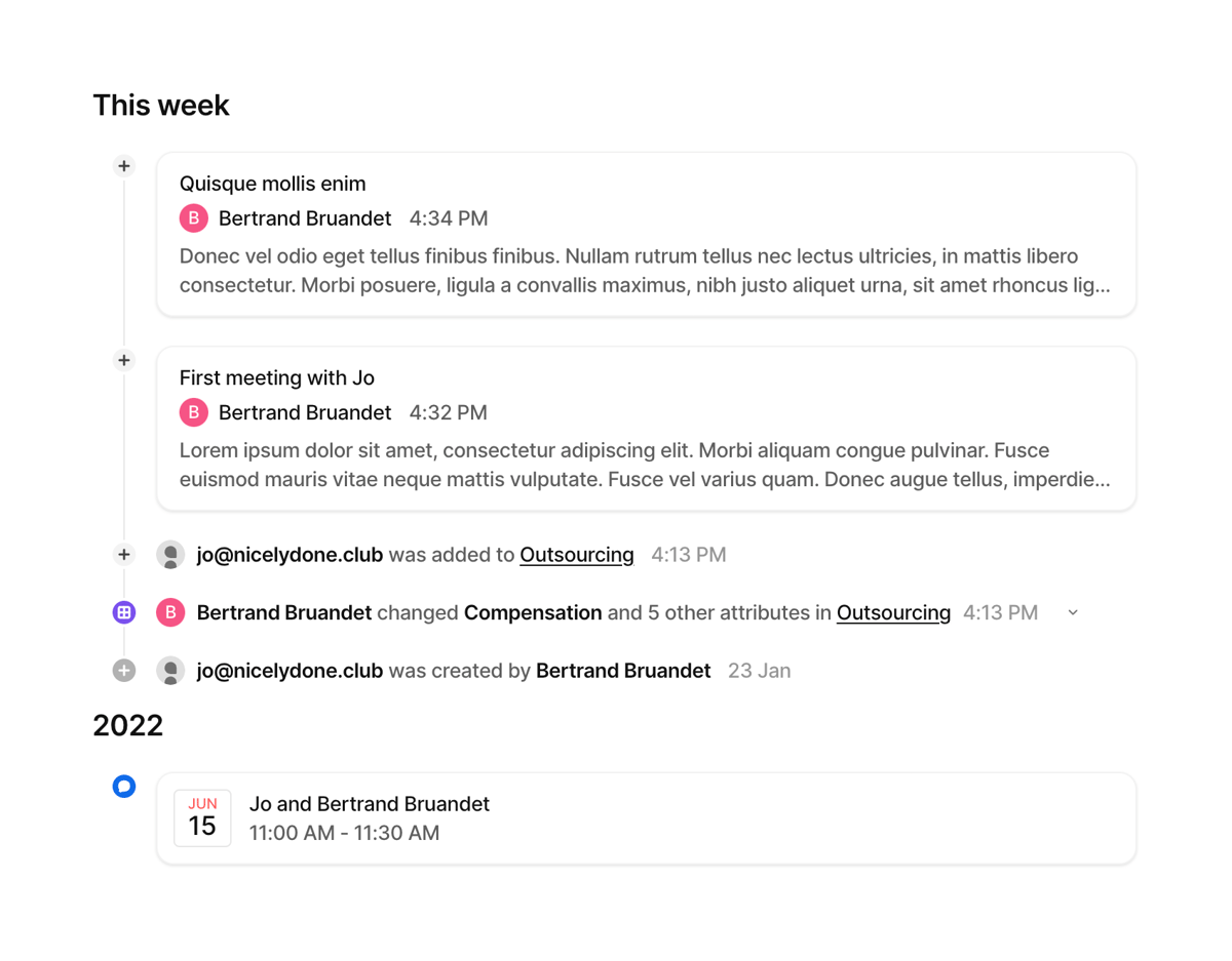 Attio
				timeline & history ui component
