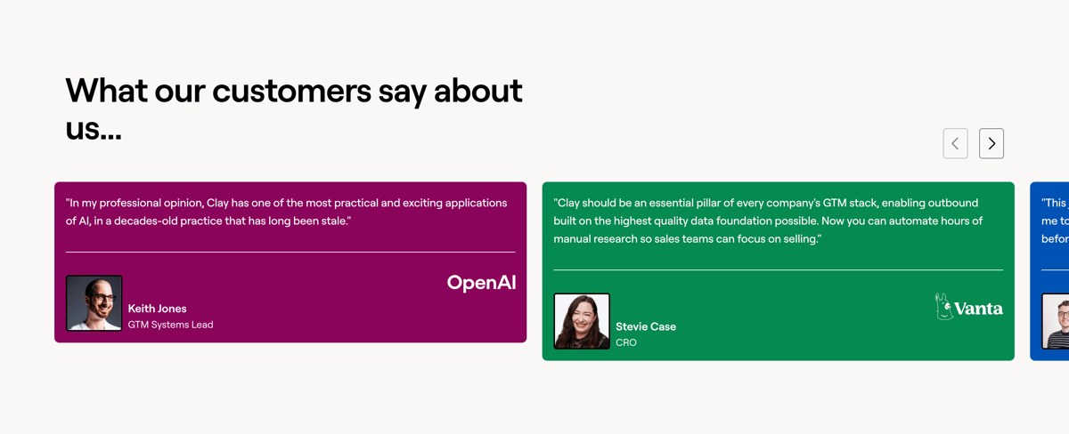 Clay
				testimonial ui component